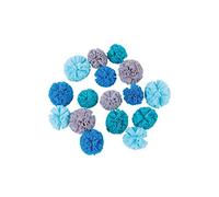 Rayher Soft Tulle Pompons ass ø2,5cm+ø3cm bte LS 16pces tons bleu-Gris, 76012376