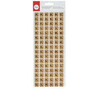 Rayher Stickers alphabet liège 96 lettres autocollantes Scrabble carré, 59222000, brown
