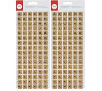 Rayher Stickers alphabet liège 96 lettres autocollantes Scrabble carré, 59222000, brown (Lot de 2)