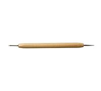 Rayher Stylet de gaufrage/perforation 14 cm, double pointe 0,8+1,3 mm, 7878500, couleur bois, argent