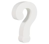 Rayher symbole bois MDF "?" pour décoration FSC 100%, 6,8x2x11cm blanc, 64611102