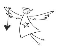 Rayher Tampon motif ANGE, 1 pce., 6X7cm, bois, arts créatifs, scrapbooking, cadeaux, Noël, nouvel an-28761000