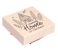 Rayher Tampon, motif « COMING HOME FOR CHRISTMAS », bois, 1 pce., 7X7cm, arts créatifs, scrapbooking, cadeaux, Noël-29265000