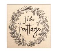 Rayher Tampon, motif « FROHE FESTTAGE », bois, 1 pce., 7X7cm, arts créatifs, scrapbooking, cadeaux, Noël-29267000