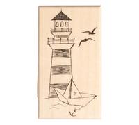 Rayher Tampon, motif PHARE, bois, 1 pce., 5x9cm, arts créatifs, scrapbooking, cadeau, communion, confirmation-29274000