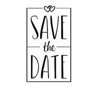 Rayher Tampon scrapbooking "Save the Date", p. carterie 5x8cm noir, 29205000