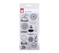 Rayher Tampons en silicone, MANDALAS et SERENITE, assortiment 16 pces., 97X205mm, transparent, pour bloc acrylique, cartes, enveloppes, cadeaux, scrapbooking-50255000