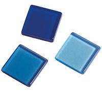 Rayher Tesselles mosaïques acryliques – environ 205 pièces, 50 g, 1 x 1 cm – bleu azur