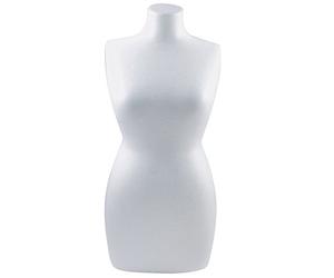 Rayher Torse de mannequin femme en polystyrène, blanc, 1 pce., 25cm, base décorative à personnaliser, arts créatifs, décoration-3316700