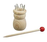 Rayher Tricotin bois+aiguille, FSC100%, 6,2cm ø 3,4cm 6 œillets, beige, 62475000, Taille unique