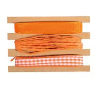 Rayher Trio Cordon 1mm et Ruban pour décoration 1cm 3X 3m (9m) Orange, 55965210