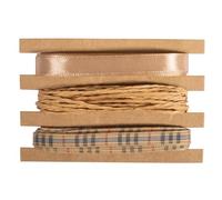 Rayher Trio Cordon 1mm et Ruban pour décoration 1cm, 3X 3m, Cachemire, 55965520