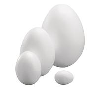 Rayher Œuf en polystyrène, 2 demi-coquilles, hauteur de 15 cm, blanc, 3304000
