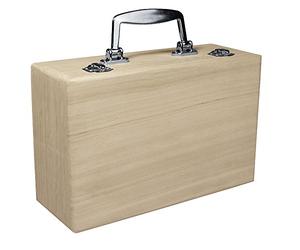 Rayher valise en bois à décorer €“ coffret avec poignée en métal €“ idéale comme valise de rangement pour jouets, bijoux, affaires pour enfant €“ 25 x 16 cm, Hauteur 9 cm €“ couleur : nature