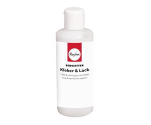 Rayher Vernis et colle 2-en-1, incolore, 1 bouteille, 80ml, extérieur, intérieur, colle pour technique des serviettes, arts créatifs-35094000