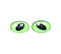 Rayher Yeux de chat, vert, 1 lot, 4 pces, 2 paires, ø14mm, plastique, brillant, pupille noire verticale en ellipse, à coudre, arts créatifs, figurines- 8904600