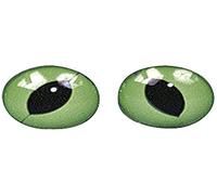 Rayher Yeux de chat, yeux en plastique à coudre ø 10 mm 10pcs vert/noir, 8902700