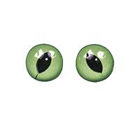 Rayher Yeux de chat, yeux en plastique à coudre ø 8 mm 10 pcs vert/noir, 8902600
