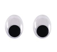 Rayher Yeux mobiles à coller yeux de poupée plastique ovale ø 18mm 10pc, 8919400
