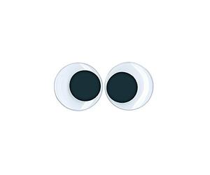 Rayher Yeux mobiles à coller yeux ronds plastique ø 40mm 6pc Noir/blanc, 8917900
