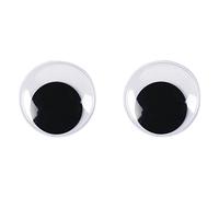 Rayher Yeux mobiles à coller yeux ronds plastique 30mmø 10pc noir/blanc, 8917700