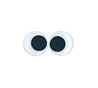Rayher Yeux mobiles à coller yeux ronds plastique ø 40mm 6pc Noir/blanc, 8917900
