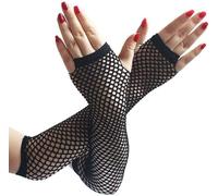 rayinblue Paire de Gants résille longs,gants resille noir Gants Résilles Mitaines Longue Extensible Gants filet long pour les Années 80 Costume Party Halloween Cosplay Fournitures