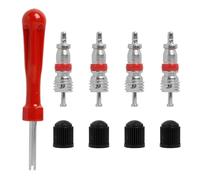 Raykce 1 Extracteur de Valve ave 5 Noyaux de Valve et 4 Couvercles de Soupape, Démonte Obus de Valve, Outils de Valve de Pneu