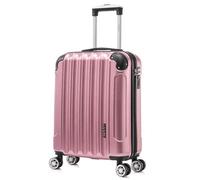 Valise Cabine 55x40x20cm (44L) Polycarbonate - Capacité Maximale - Serrure integrée - 20 Pouces - (RK04|Rose dorée)