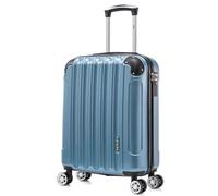RAYKONG Valise Cabine 55x40x20cm (44L) Polycarbonate - Capacité Maximale - Serrure integrée - 20 Pouces - (RK04|Bleu)