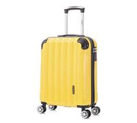 RAYKONG Valise cabine 55x40x20cm (44L) Polycarbonate - Capacité Maximale - serrure integrée - 20 Pouces - (RK04|Jaune)