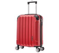 RAYKONG Valise cabine 55x40x20cm (44L) Polycarbonate - Capacité Maximale - serrure integrée - 20 Pouces - (RK04|Rouge)