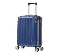 RAYKONG Valise cabine 55x40x20cm (44L) Polycarbonate - Capacité Maximale - serrure integrée - 20 Pouces - (RK04|Bleu Marine)