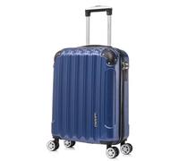 RAYKONG Valise Cabine 55x40x20cm (44L) Polycarbonate - Capacité Maximale - Serrure integrée - 20 Pouces - (RK04|Bleu Marine)
