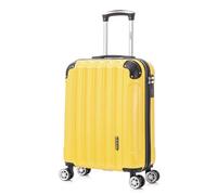 RAYKONG Valise Cabine 55x40x20cm (44L) Polycarbonate - Capacité Maximale - Serrure integrée - 20 Pouces - (RK04|Jaune)