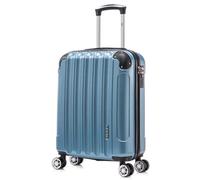 RAYKONG Valise cabine 55x40x20cm (44L) Polycarbonate - Capacité Maximale - serrure integrée - 20 Pouces - (RK04|Bleu)