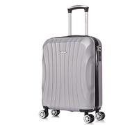 RAYKONG Valise Cabine ABS 55x40x20cm (44L) - Petites valises de Voyage légères 20 Pouces - (RK03|Argent)