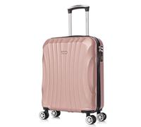 RAYKONG Valise Cabine ABS 55x40x20cm (44L) - Petites valises de Voyage légères 20 Pouces - (RK03|Rose dorée)