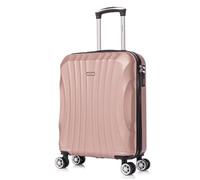 RAYKONG Valise cabine ABS 55x40x20cm (44L) Petites valises de voyage légères 20 pouces - (RK03|Rose dorée)