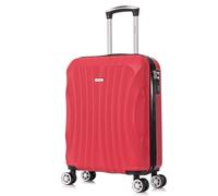 RAYKONG Valise Cabine ABS 55x40x20cm (44L) - Petites valises de Voyage légères 20 Pouces - (RK03|Rouge)