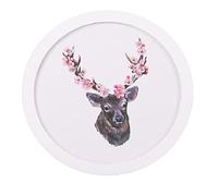 RayLineDo Cadre photo rond à suspendre Cadre mural Cadre photo pour salon Décoration d'art Peinture murale (Blanc 20 cm)