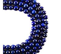 RayLineDo® Perles rondes naturelles en vrac pour fabrication de bijoux 10mm Blue Lapis Lazuli