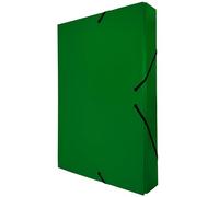 Raylu Paper - Chemise Cartonnée A4, Taille 34 x 24 cm, Épaisseur 5 cm, Pochette de Rangement pour Papiers Administratifs à Fermetures Élastiques, Boîte pour Archives (Dos de 5 cm, Vert)