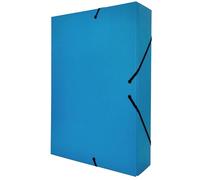 Raylu Paper - Chemise Cartonnée A4, Taille 34 x 24 cm, Épaisseur 7 cm, Pochette de Rangement pour Papiers Administratifs à Fermetures Élastiques, Boîte pour Archives (Dos de 7 cm, Bleu)