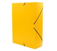 Raylu Paper Chemise de projet mate format A4 avec dos de 3 cm, dossier en carton résistant et fermeture à élastiques pour projets scolaires ou bureau (jaune, tranche de 9 cm)