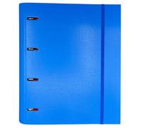 Raylu Paper - Classeur 4 anneaux avec 6 intercalaires de couleurs et recharges de 100 feuilles A4 de 90 g avec quadrillage 4 x 4 mm, classeur avec 4 anneaux de 30 mm, système roulé (bleu)