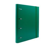 Raylu Paper® - Classeur 4 anneaux avec 6 séparateurs de couleurs et recharges de 100 feuilles A4 de 90 g avec grilles 4 x 4 mm, classeur avec 4 anneaux de 30 mm. système rado, dos de 60 mm. (Vert)