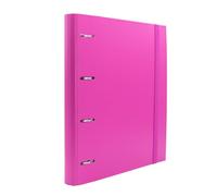 Raylu Paper - Classeur 4 anneaux con 6 intercalaires de couleurs et recargas de 100 hojas A4 de 90 g con quadrillage 4 x 4 mm, classeur con 4 anneaux de 30 mm, système roulé (rose foncé)