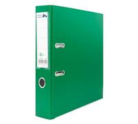 Raylu Paper Classeur à anneaux, dossier à tranche large 75 mm, classeurs de bureau à 2 anneaux avec levier d'ouverture douce et porte-cartes personnalisable (feuille, vert)