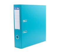 Raylu Paper Classeur à anneaux, dossier à tranche large 75 mm, classeurs de bureau à 2 anneaux avec levier d'ouverture douce et porte-cartes personnalisable (turquoise, A4)